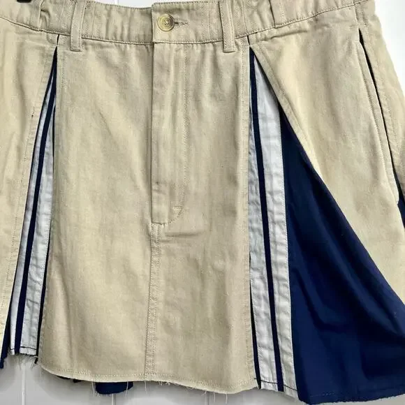 Free People skirt mini skirt pleated sporty denim striped - Picture 6 of 9